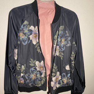 Flower Pattern Bomber Jacket
